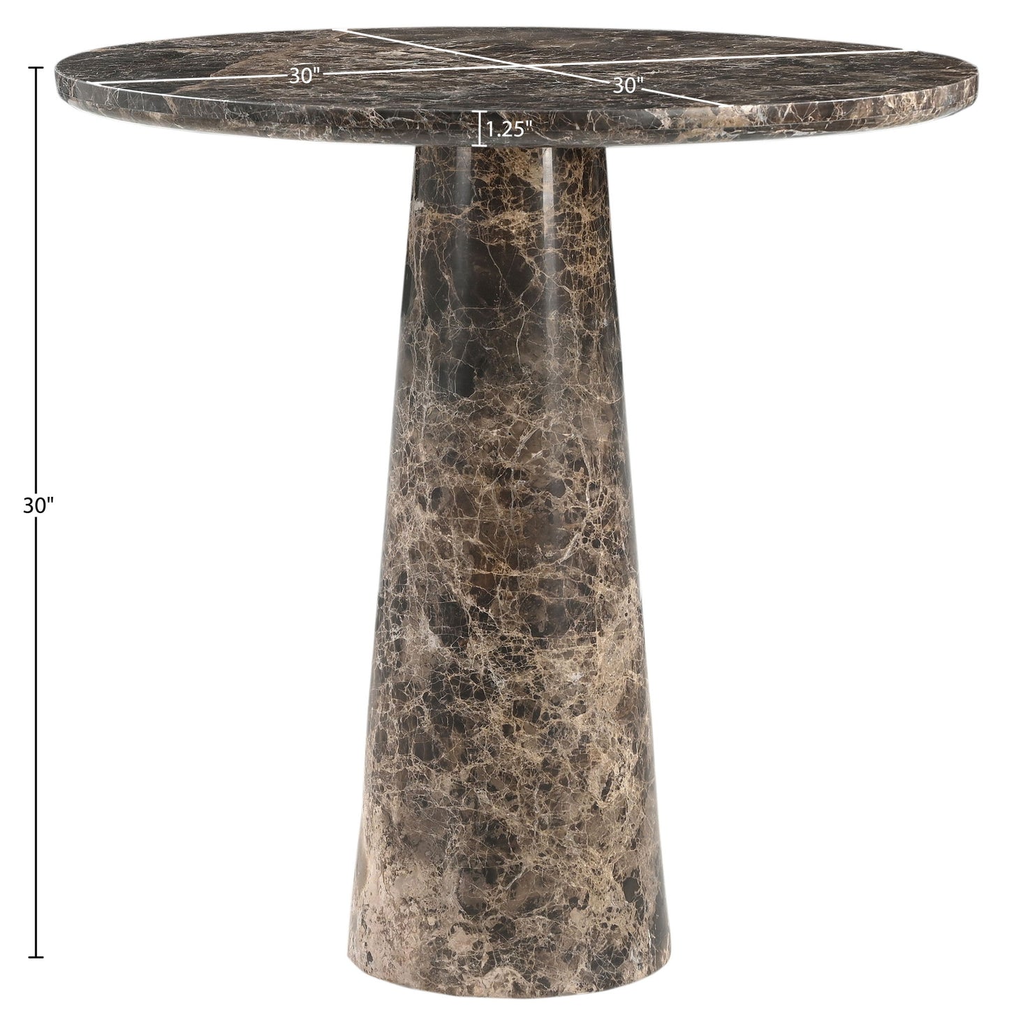 Fontelina - 30" Genuine Marble Bistro Dining Table