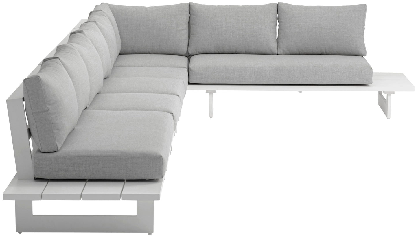 Maldives - 6 Piece Water Resistant Outdoor Patio Modular Sectional With White Base