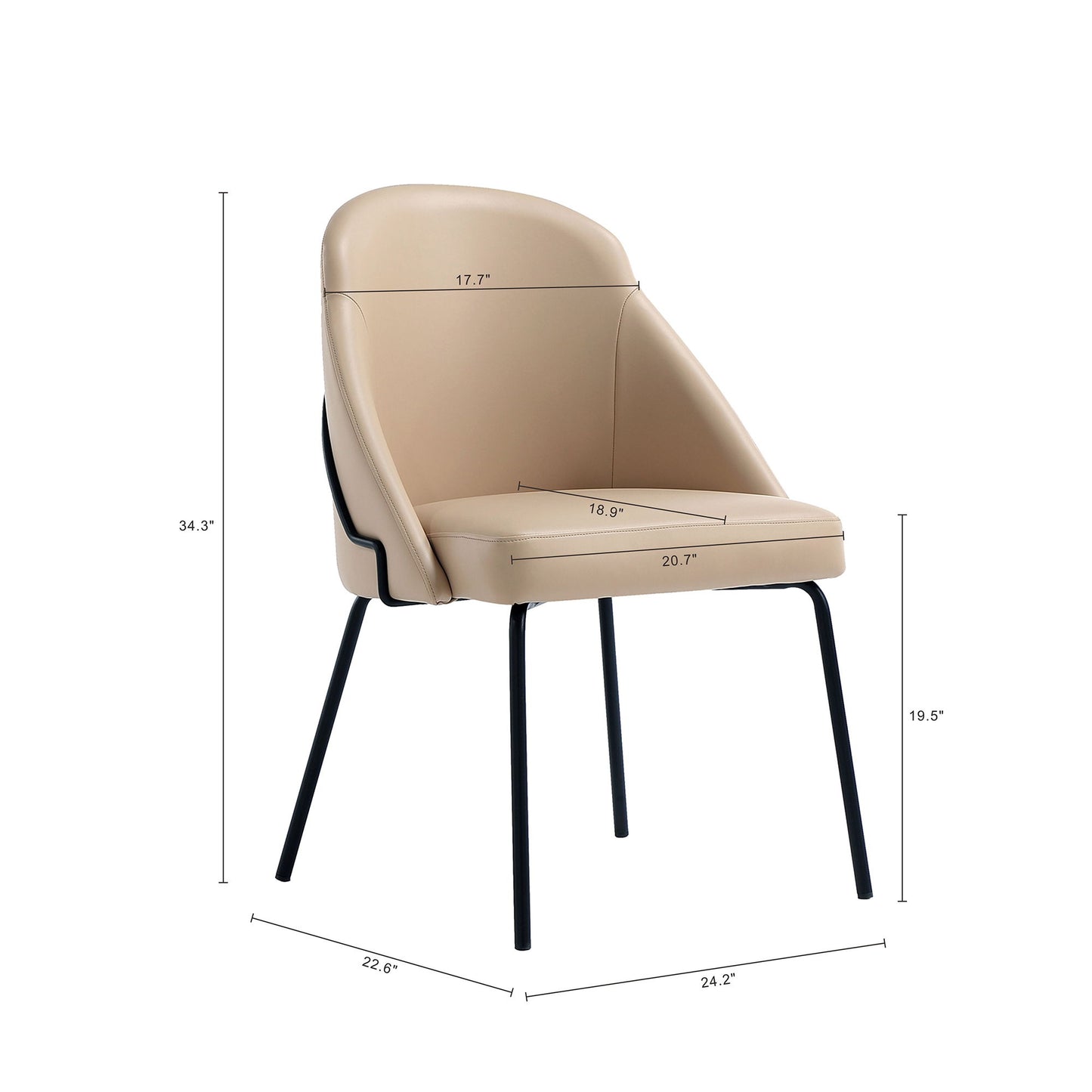 Manhattan Gracie - Dining Chair With Black Legs