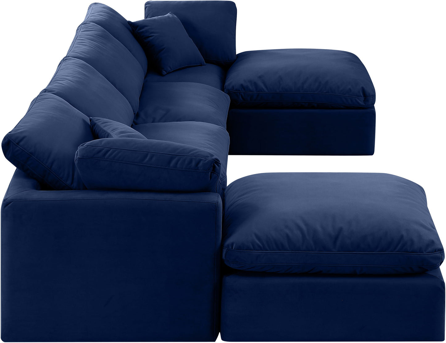 Indulge - Velvet 6 Piece Modular Double Chaise Sectional