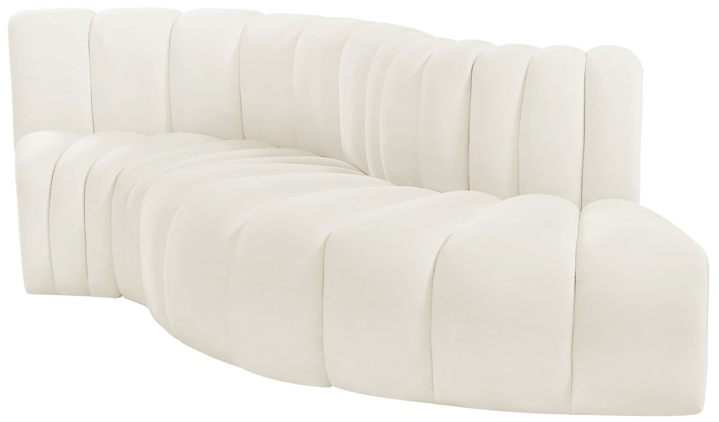 Arc - Velvet 4 Piece L-Shaped Modular Sofa