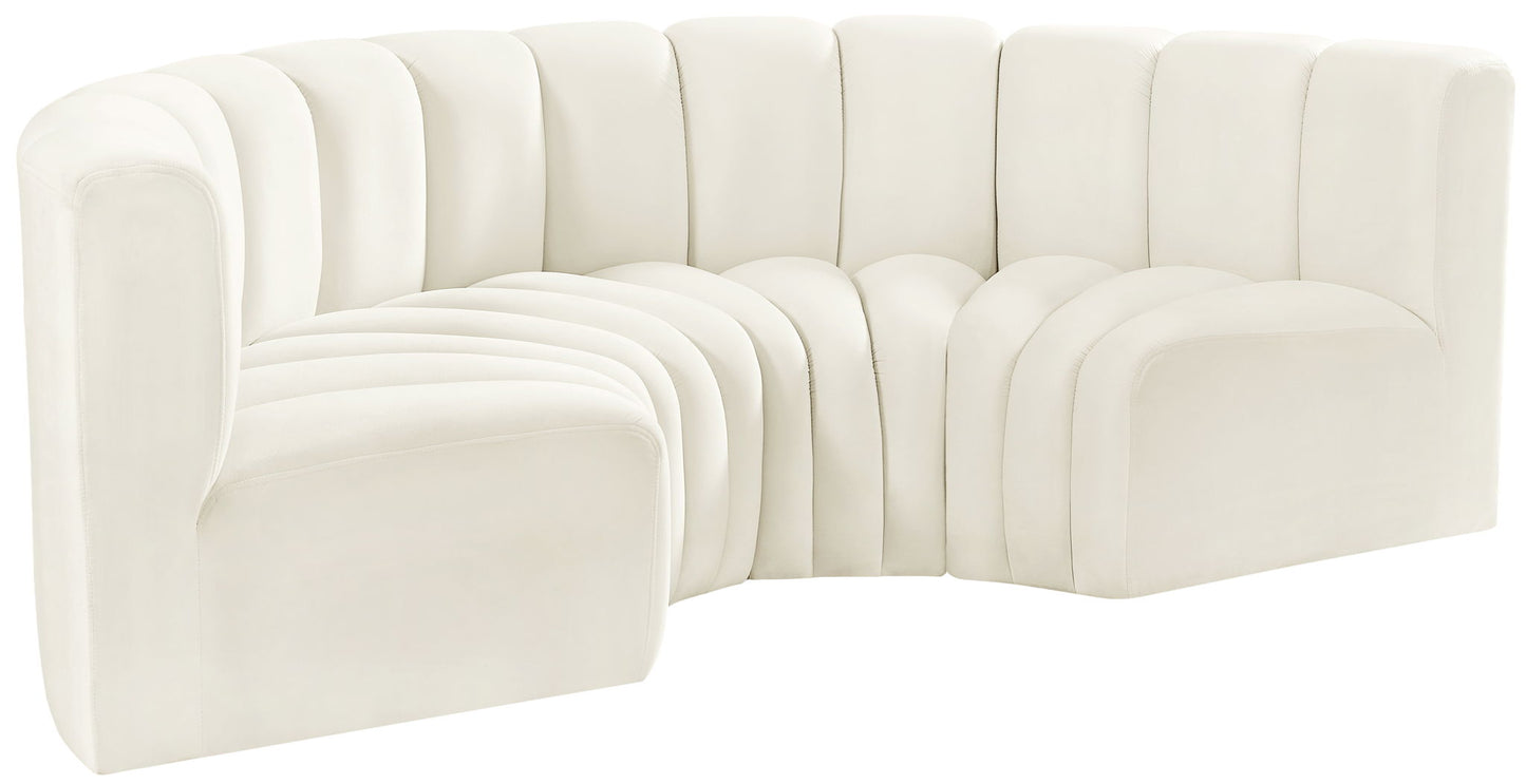 Arc - Velvet 4 Piece U-Shaped Modular Sofa