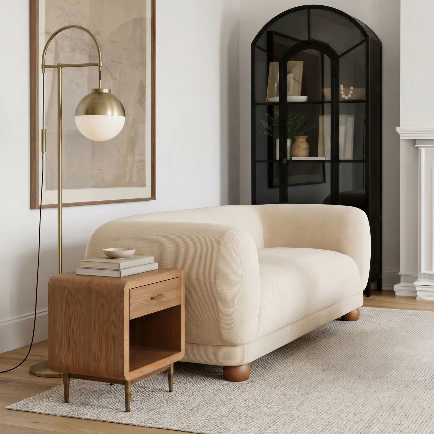 Waterloo - Floor Lamp - White / Bronze