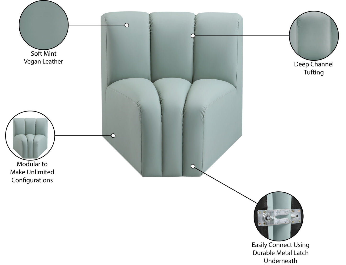 Arc - Faux Leather Curved Corner Chair