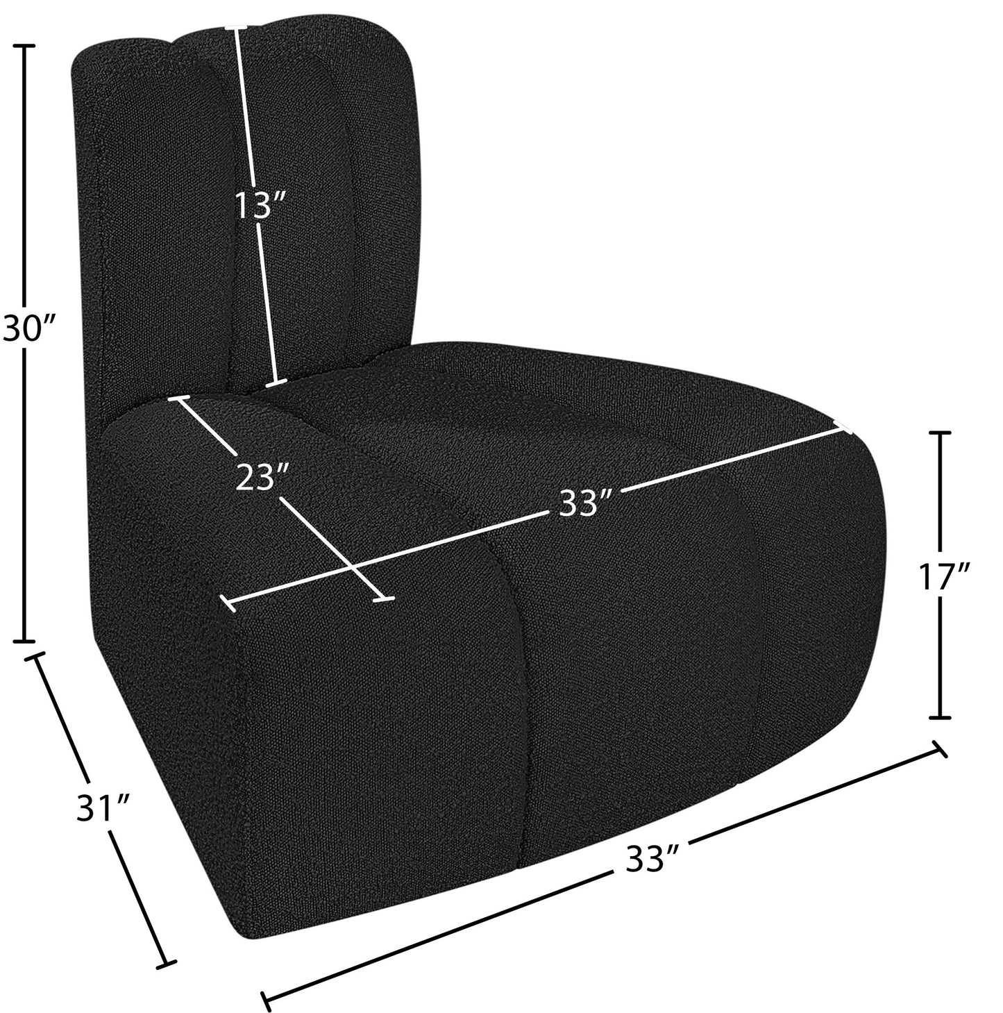 Arc - Boucle Fabric Reverse Corner