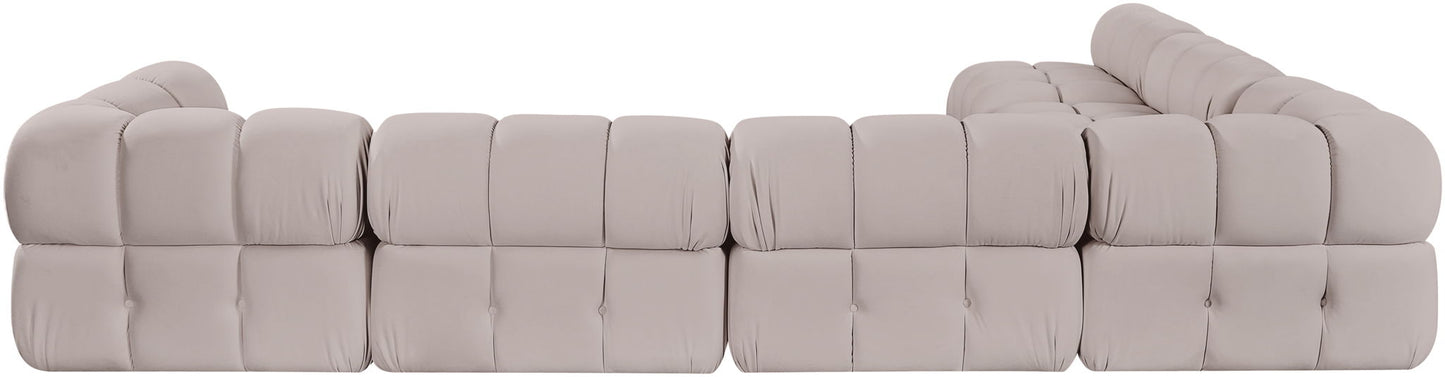 Orin - Velvet 6 Piece Modular L-Shaped Sectional