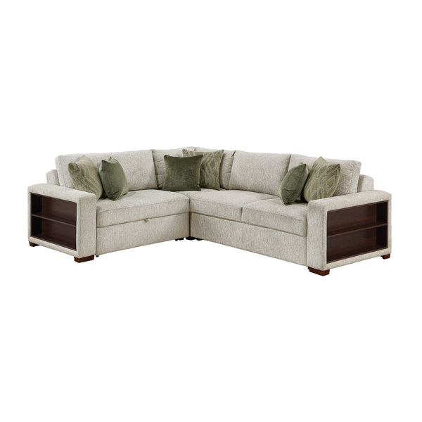 Isla 3-Piece Sectional with Pull-out Bed and Click Motion Back