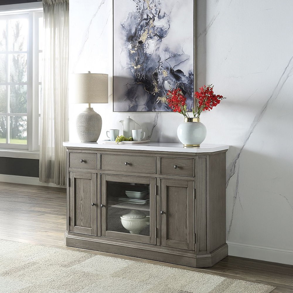 Zumala - Server - Marble Top & Weathered Oak