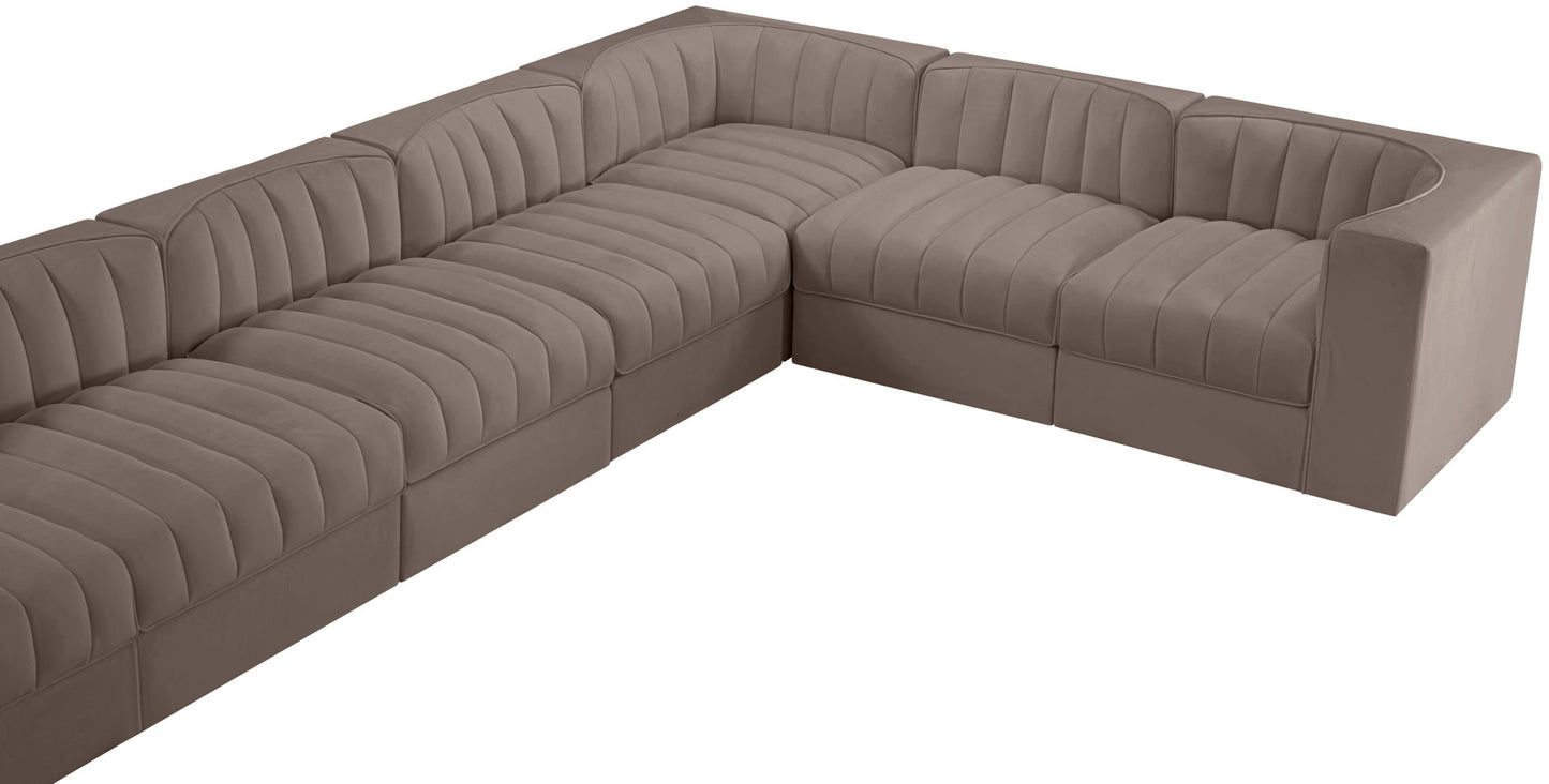 Rummi - Velvet Performance Fabric Upholstered 10 Piece Modular Sectional