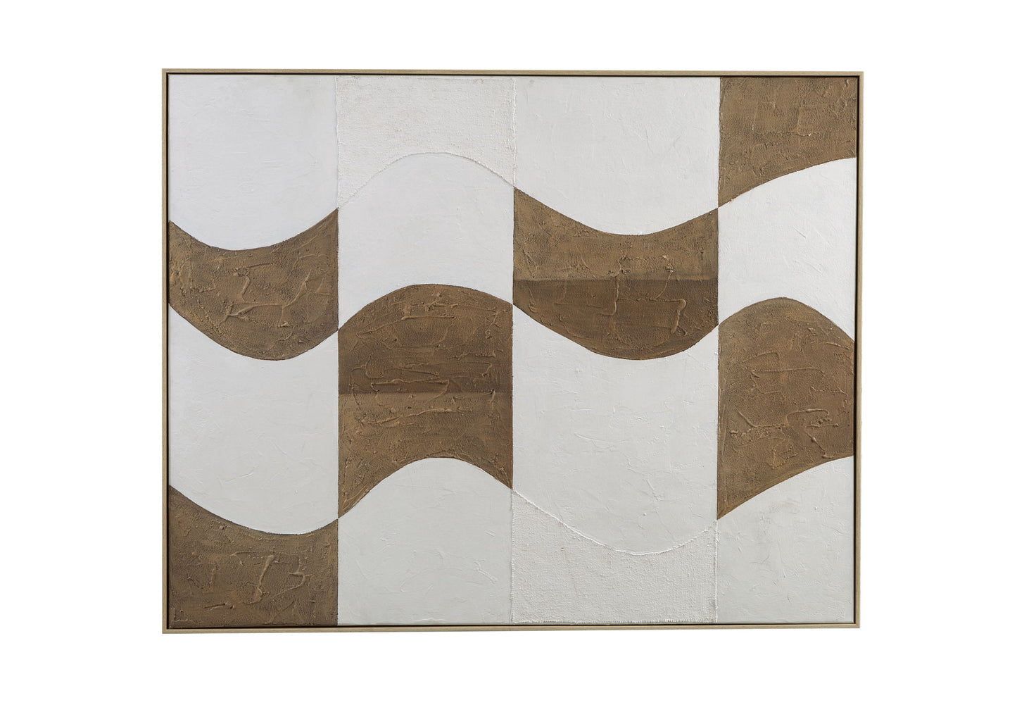 River City Framed Canvas - Dark Brown / White