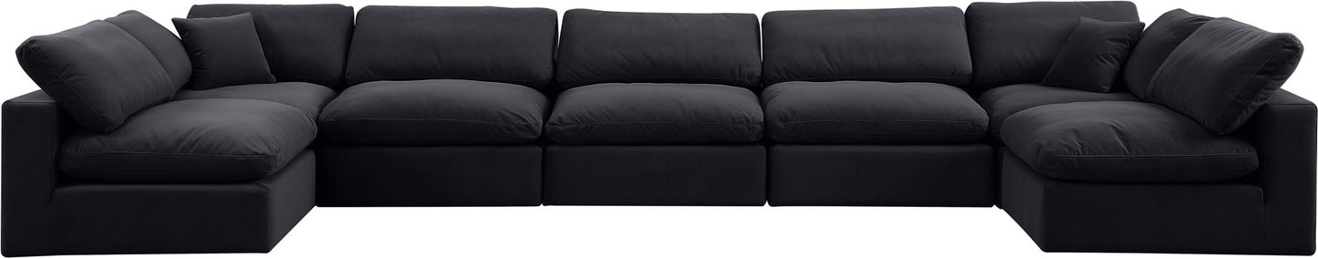 Comfy - 7 Piece Velvet Modular Armless Sectional