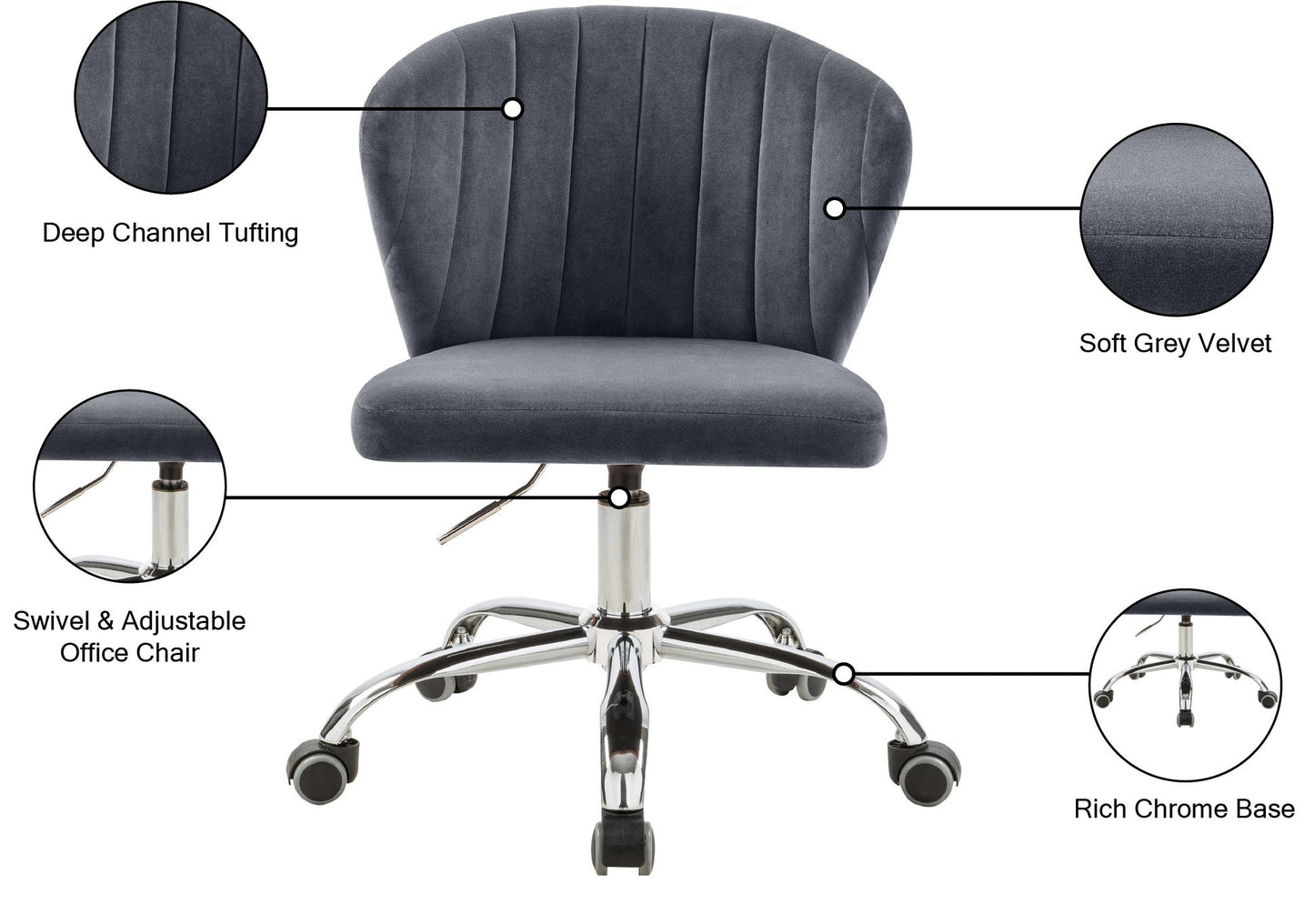 Finley - Office Chair with Chrome Legs