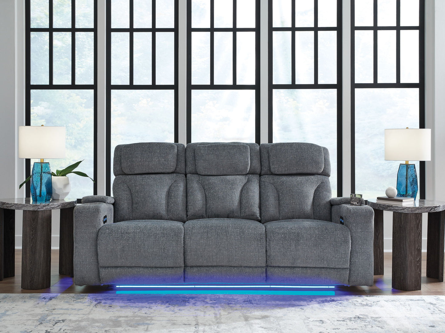 Studio Cave - Power Reclining Sofa - Steel