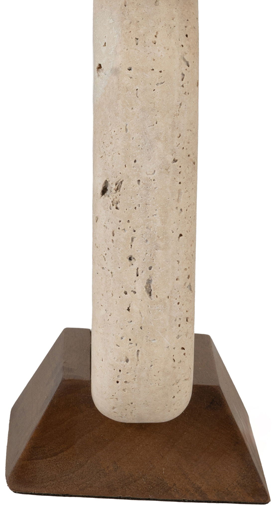 Solis - 14" Genuine Marble And Mango Wood Base With Linen Textured Fabric Shade Table Lamp