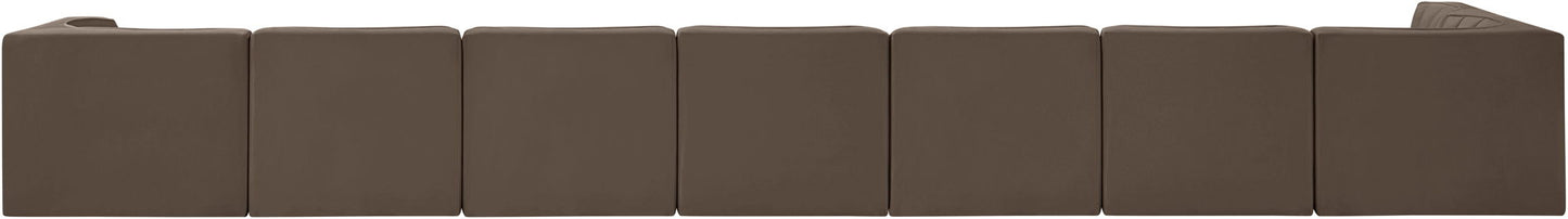 Rummi - Velvet Performance Fabric Upholstered 8 Piece Modular Sectional, L-Shaped (Right)