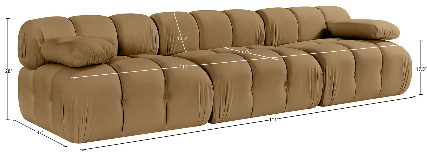 Orin - Velvet 3 Piece Modular Sofa
