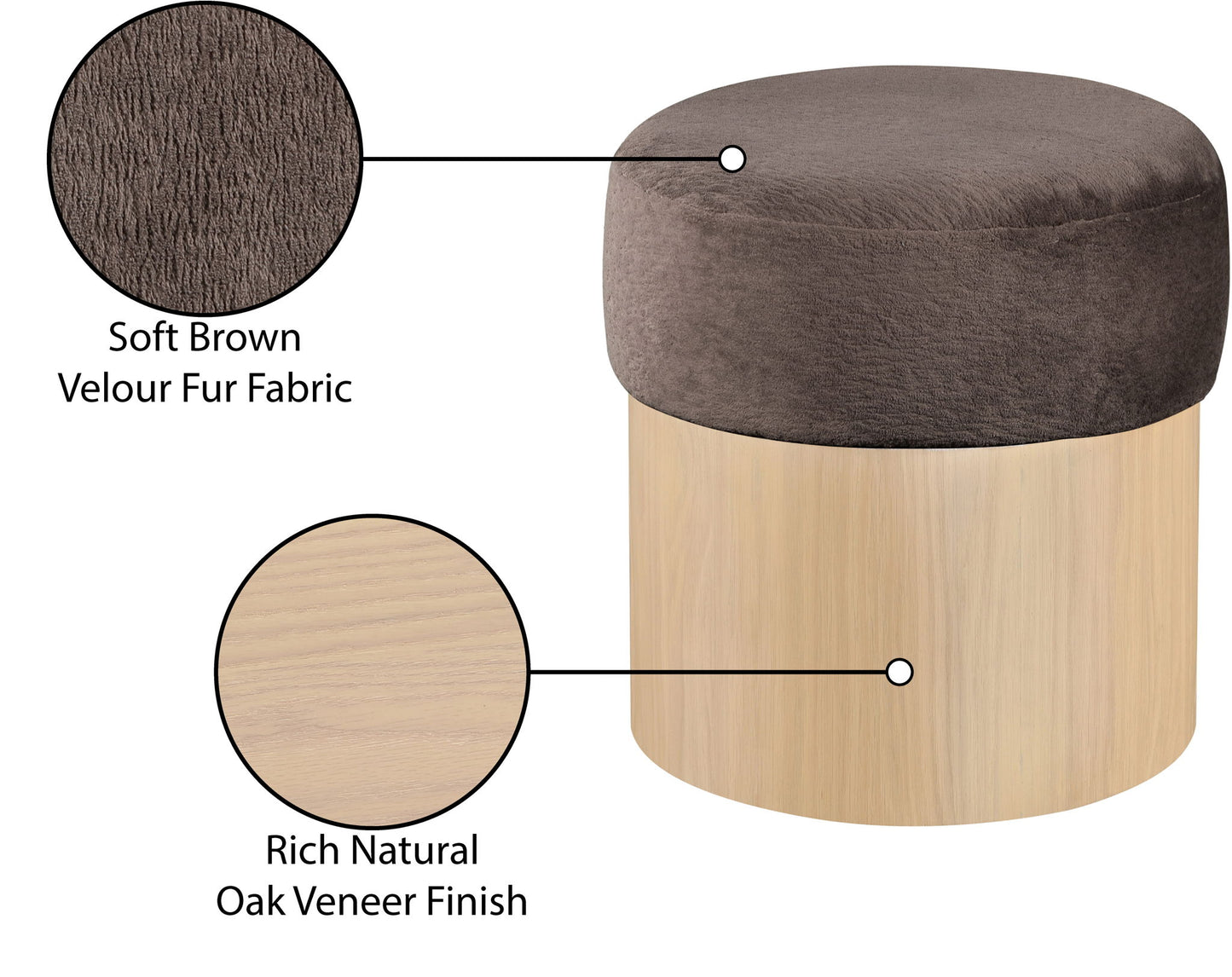 Nimes - Ottoman / Stool With Natural Base