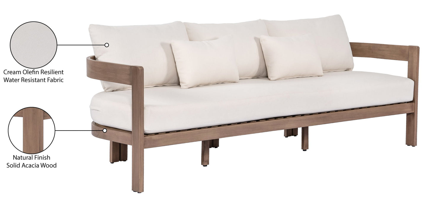 Newport - Water Resistant Fabric 86.75" Upholstered Outdoor Patio Sofa