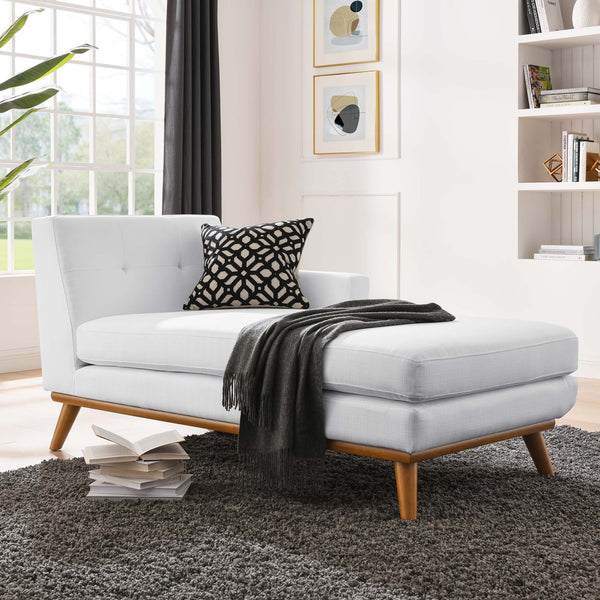 Engage Right-Facing Upholstered Fabric Chaise - White
