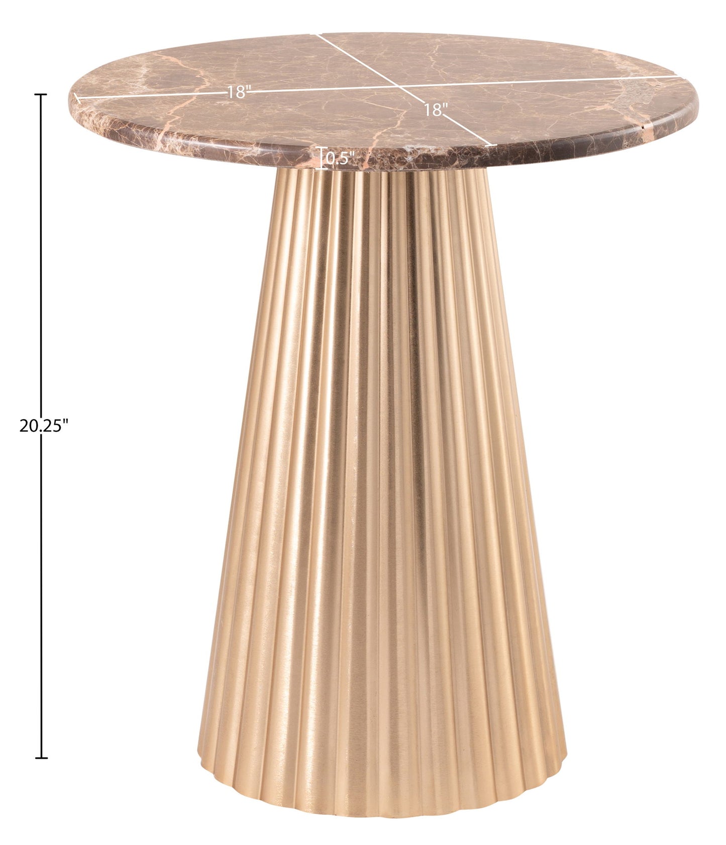 Cindra - Genuine Marble Top And Iron Base Table