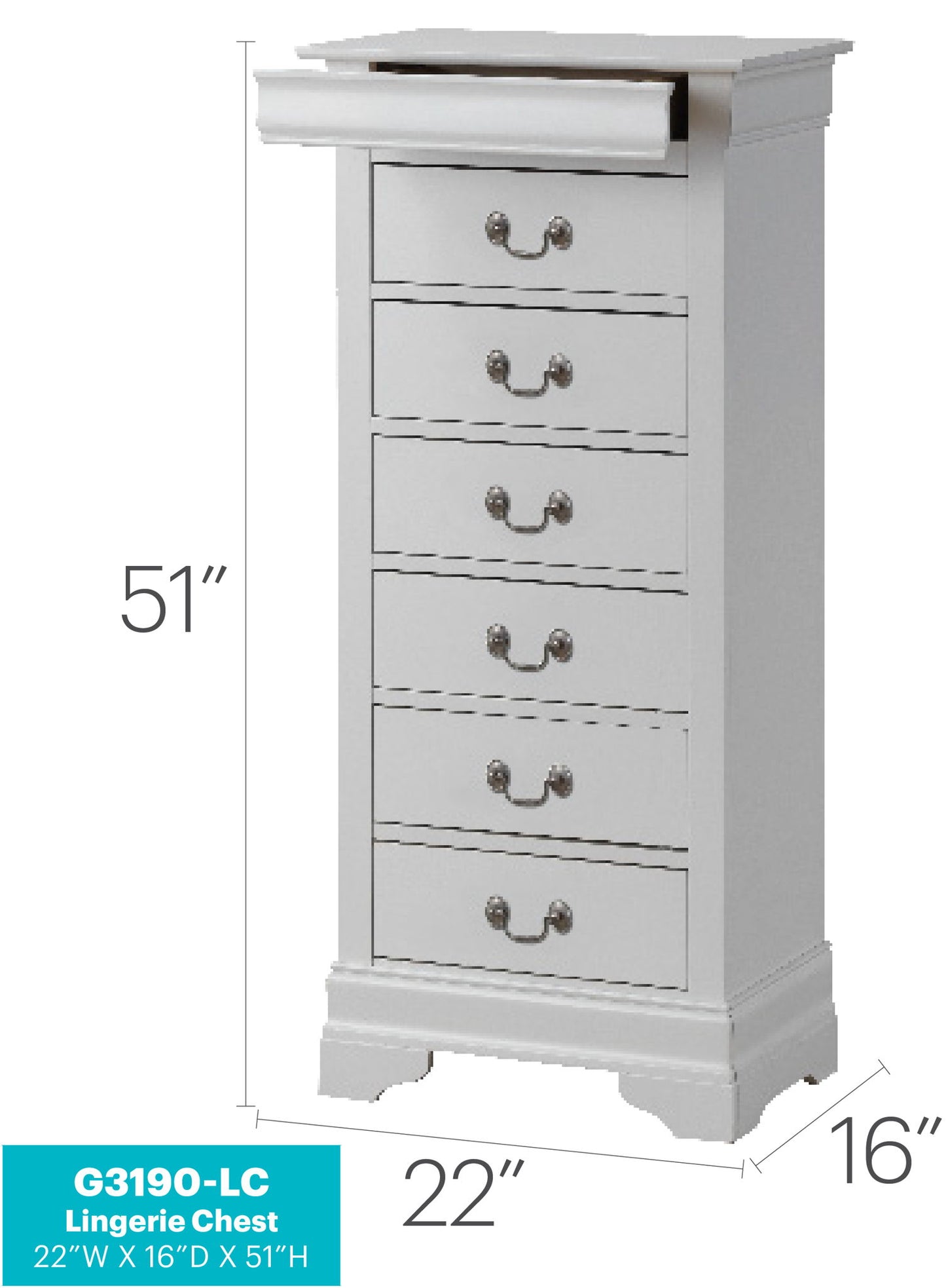 Glory Furniture - Louis Phillipe - Lingerie Chest
