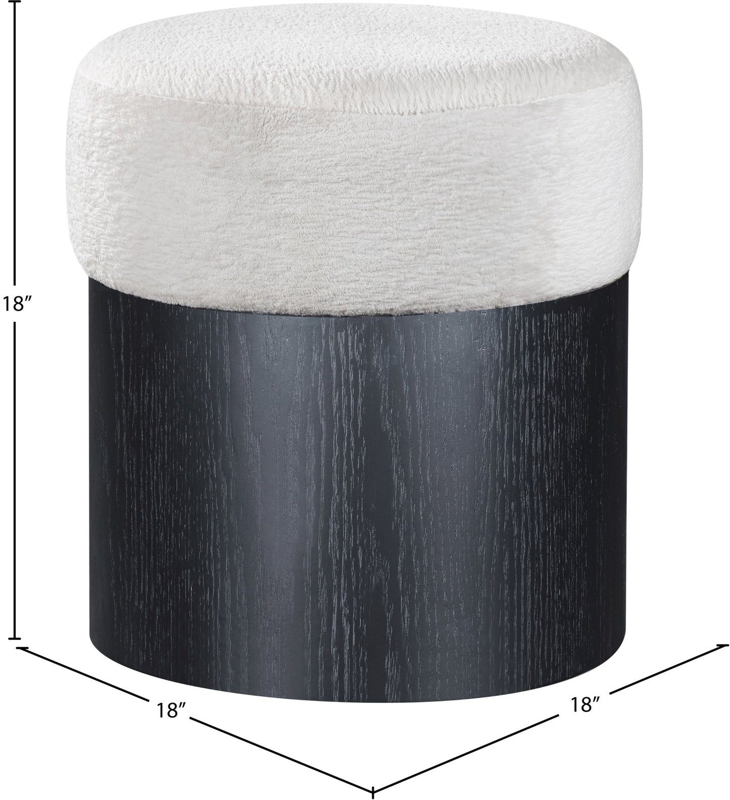 Nimes - Ottoman / Stool With Black Base