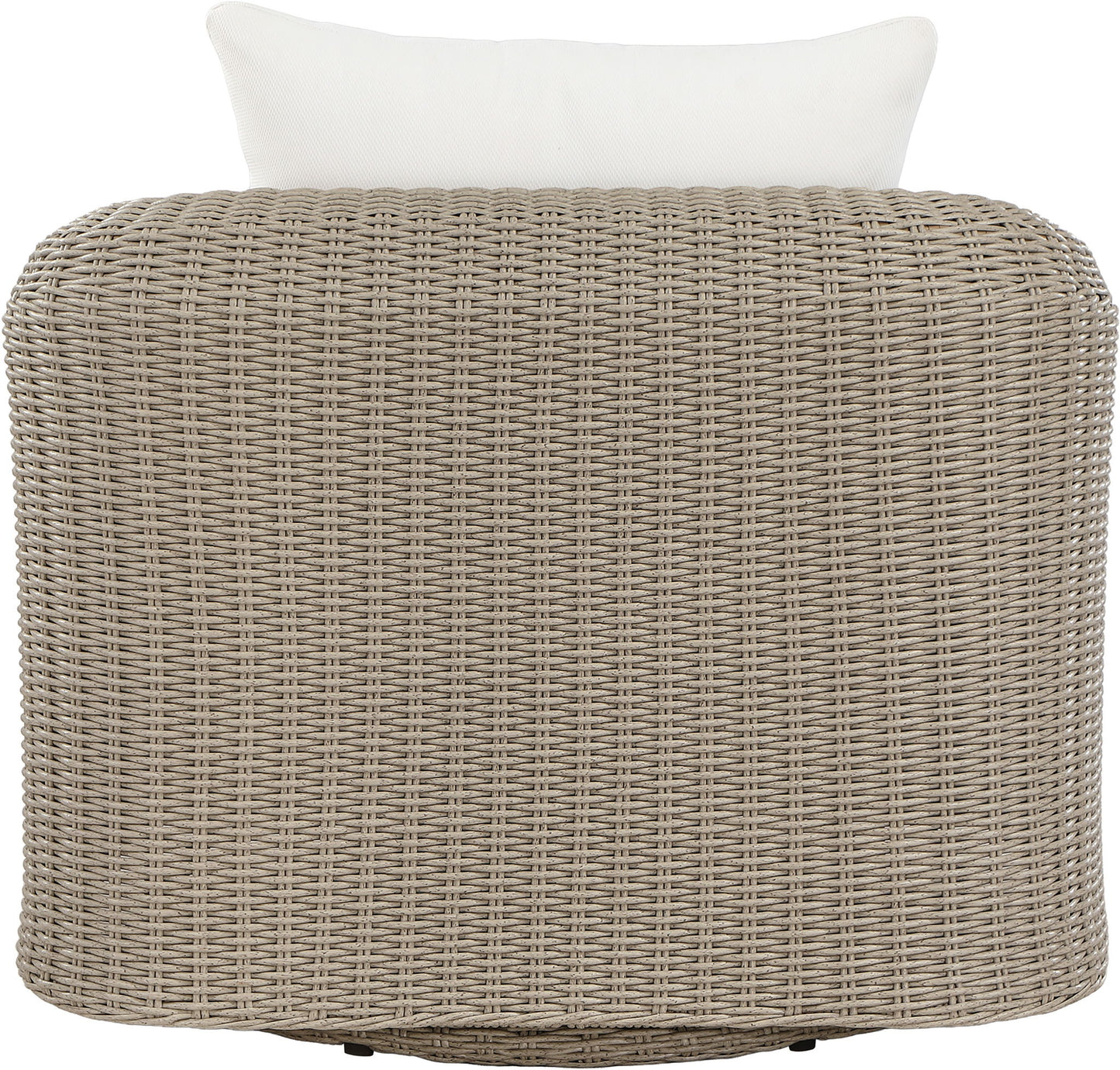 Seacrest - Olefin Water Resistant Fabric And Wicker Outdoor Patio Swivel Chair