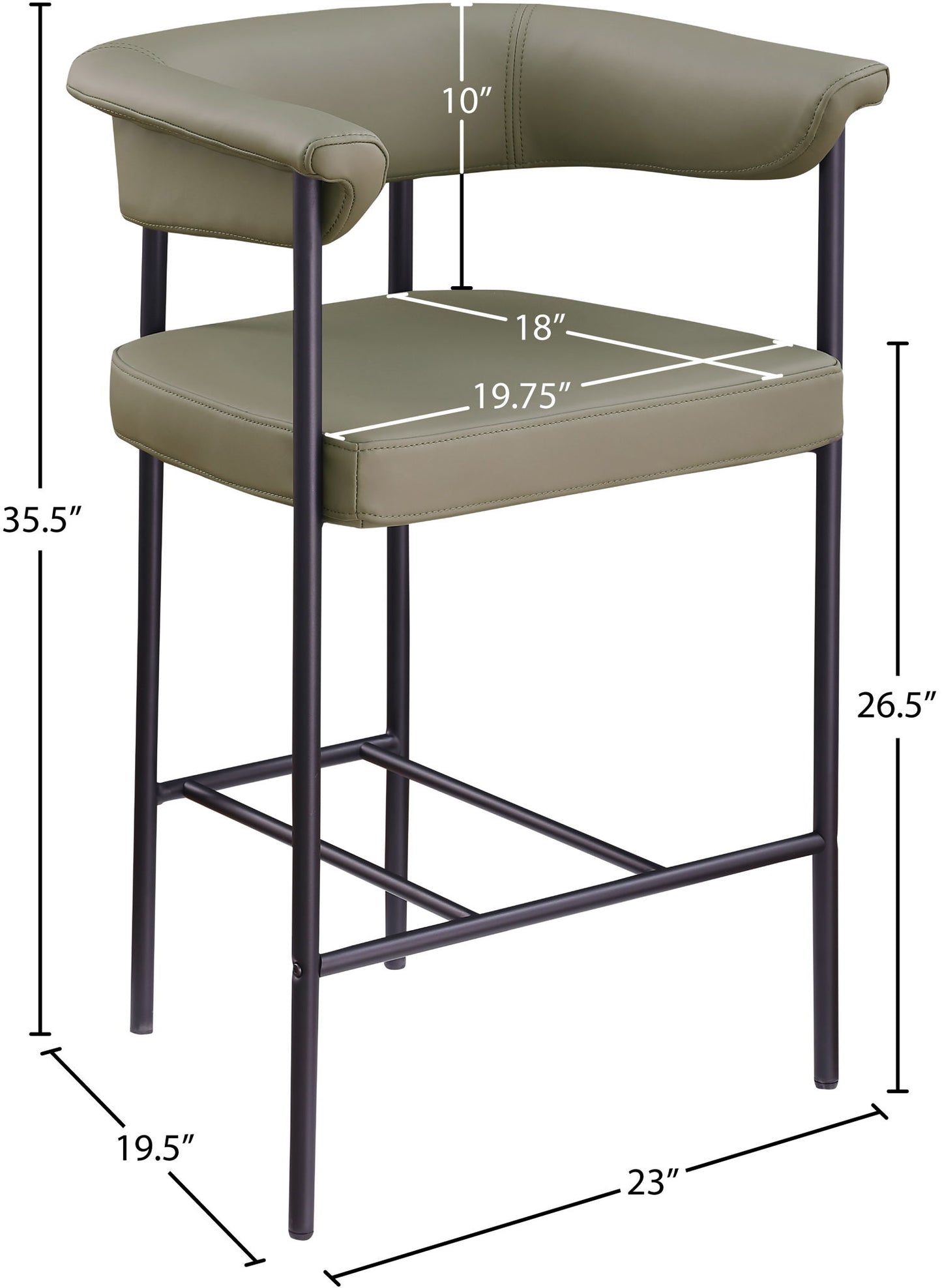Malin - Faux Leather Counter Stool (Set of 2)