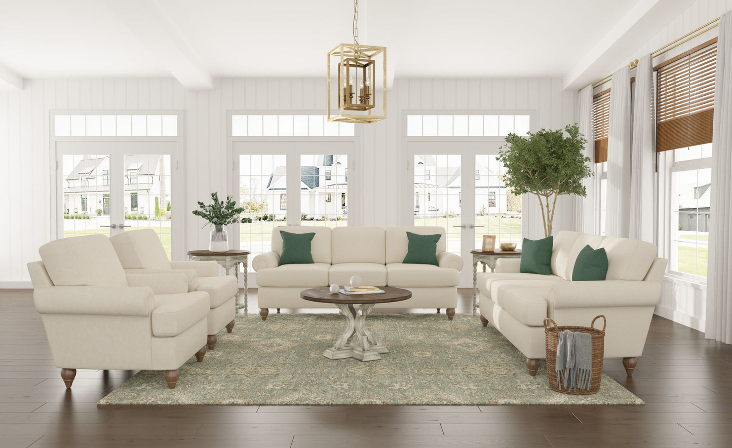 Moxy - Fabric Sofa, T-Shaped Seat Cushion, Rolled Arms