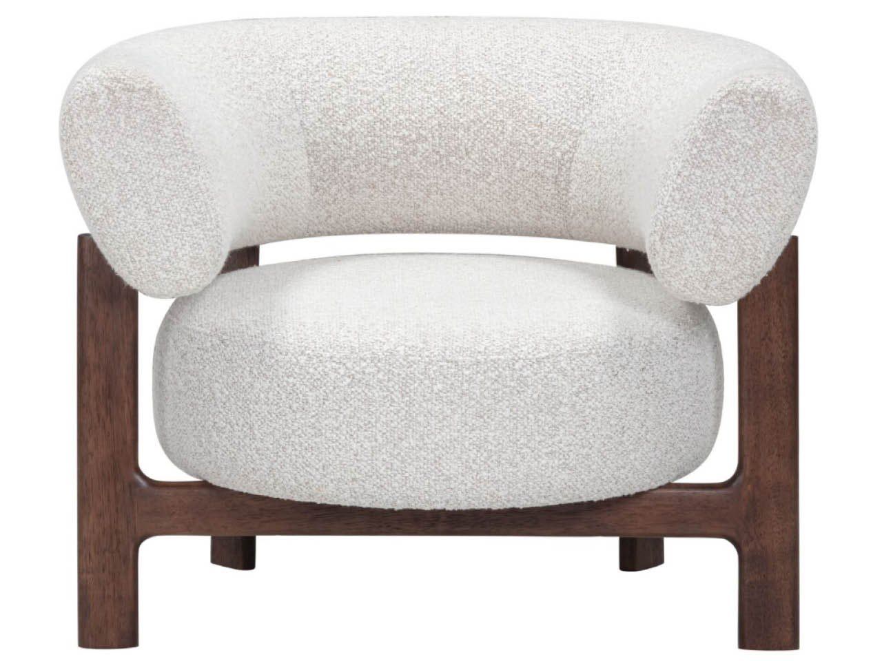 Kylo - Lounge Chair - White / Dark Brown