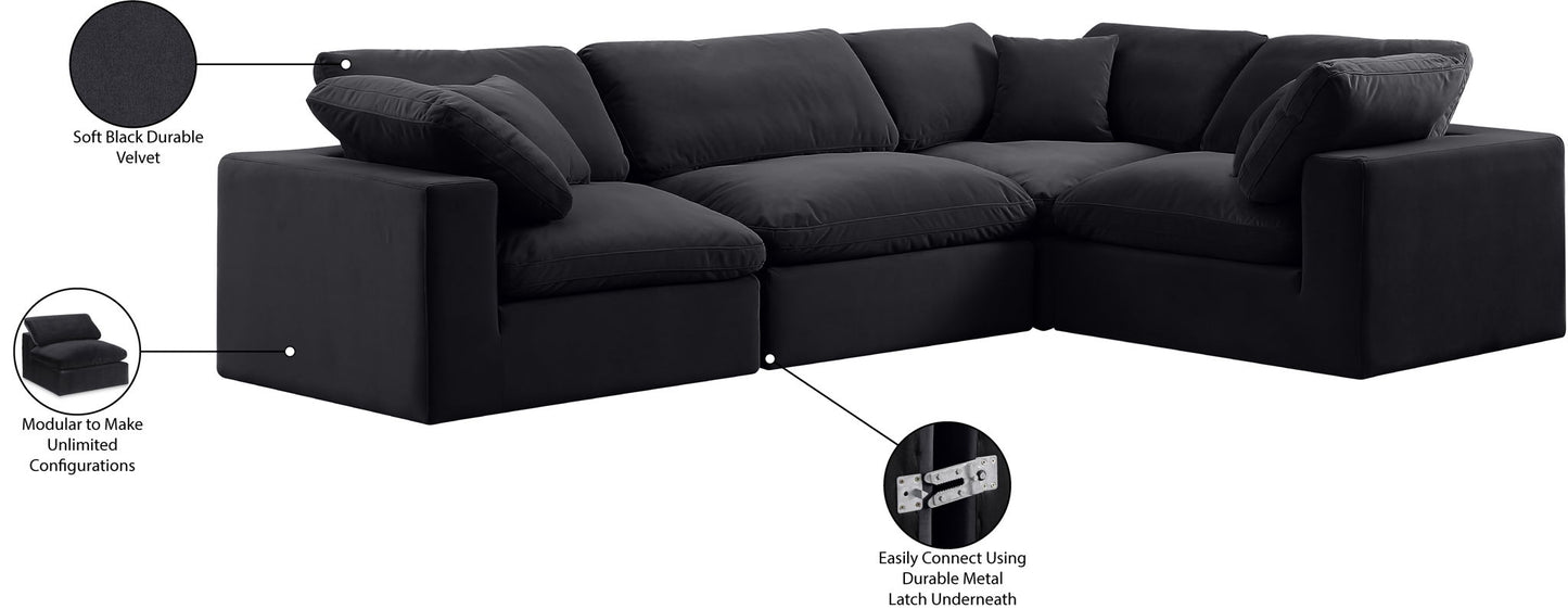 Comfy - 4 Piece Velvet Modular Sectional