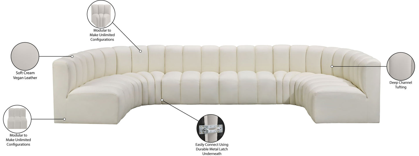 Arc - Faux Leather Modular U-Shaped Sectional
