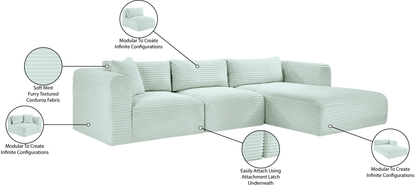 Shaggy - 3 Piece Modular Sectional