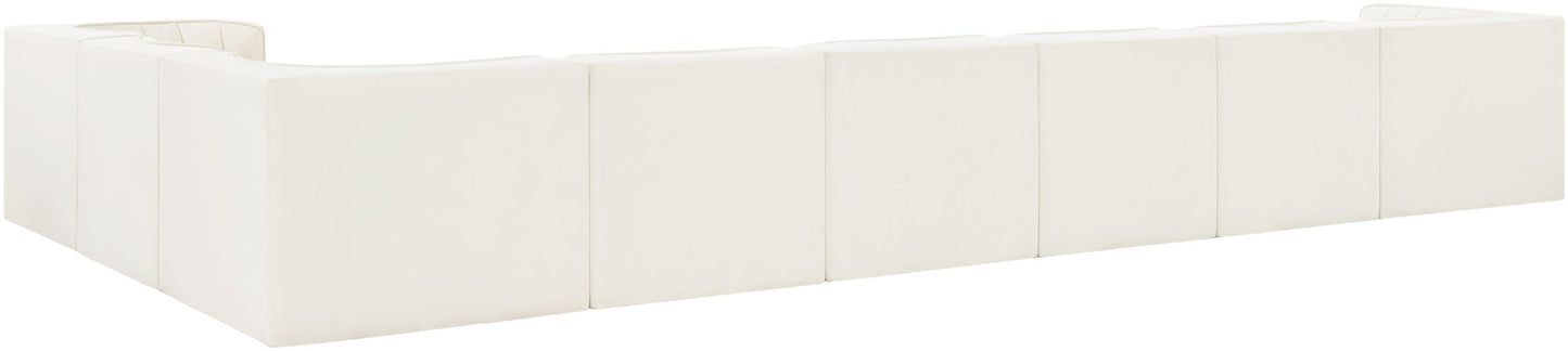 Rummi - Velvet Performance Fabric Upholstered 8 Piece Modular Sectional (With 3 Corner Chairs)