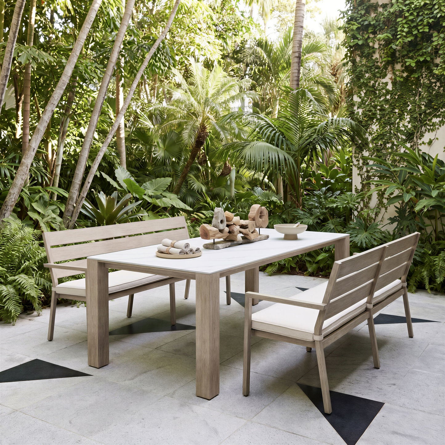 Leilani - Rectangular Dining Table - White / Light Brown