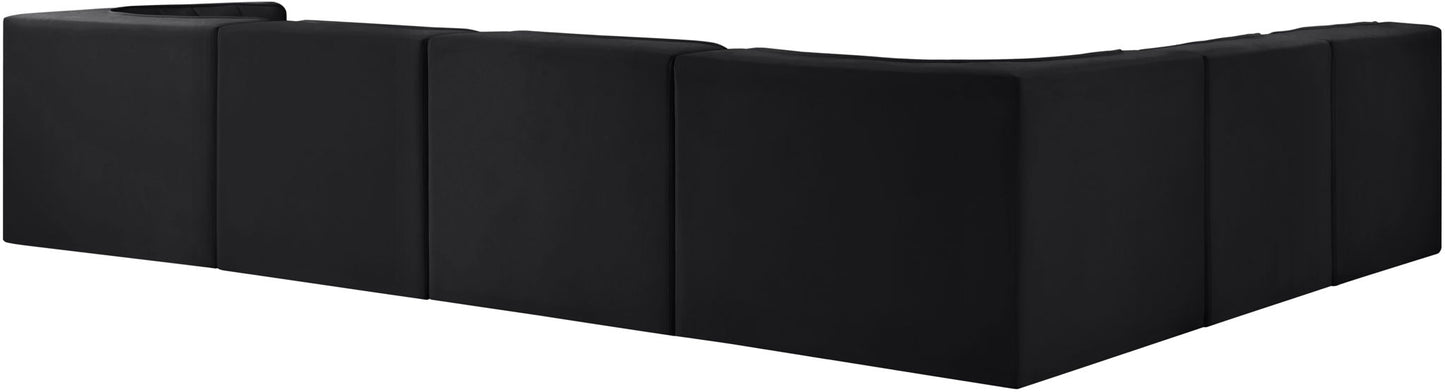 Rummi - Velvet Performance Fabric Upholstered 6 Piece Modular Sectional