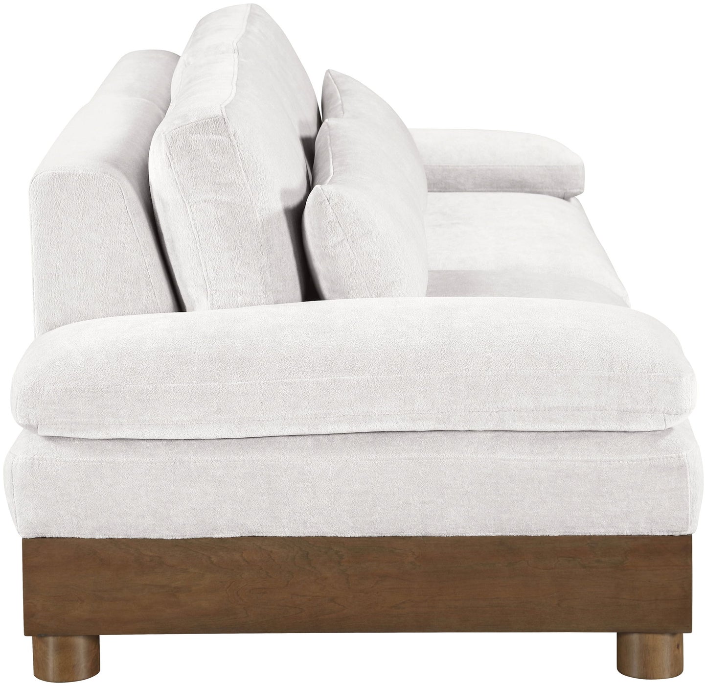 Turin - Chenille Fabric Upholstered Modular Sectional - Cream