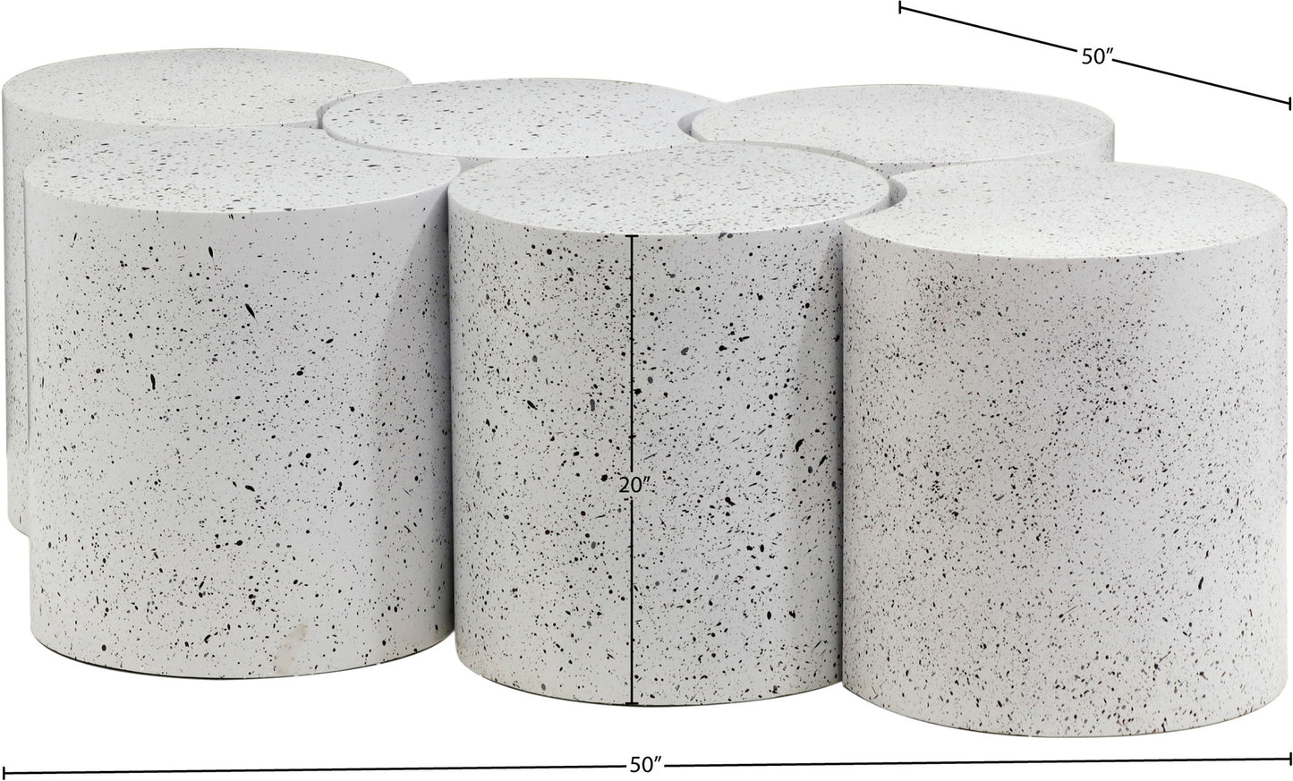 Dimple - 6 Piece Modular Coffee Table - Terazzo Finish
