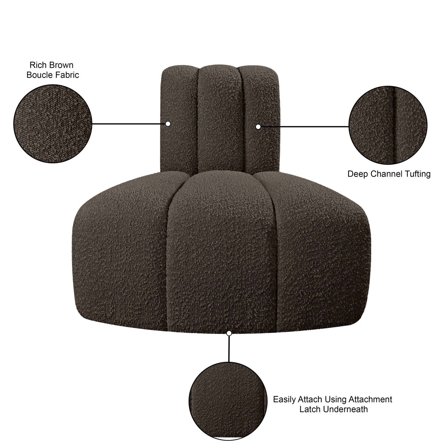 Arc - Boucle Fabric Reverse Corner