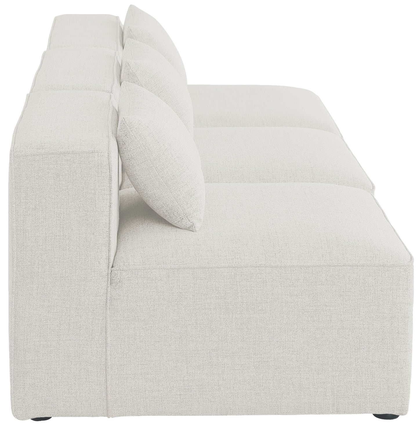 Cube - Linen Modular 3 Seat Armless Sofa