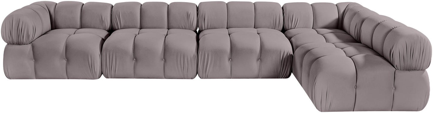 Orin - Velvet 5 Piece Modular Sectional
