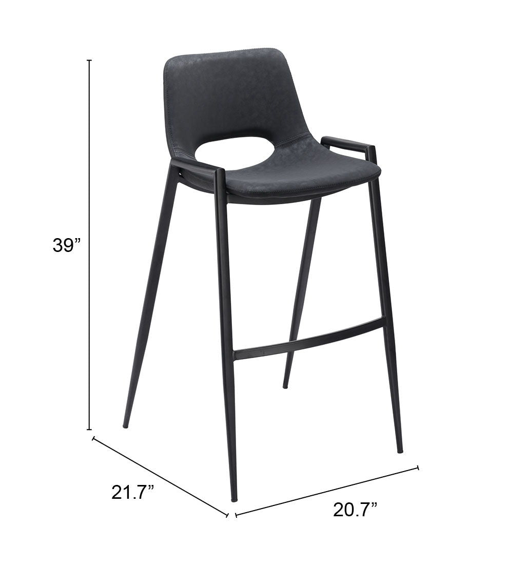 Desi - Bar Chair With Black Legs (Set of 2)