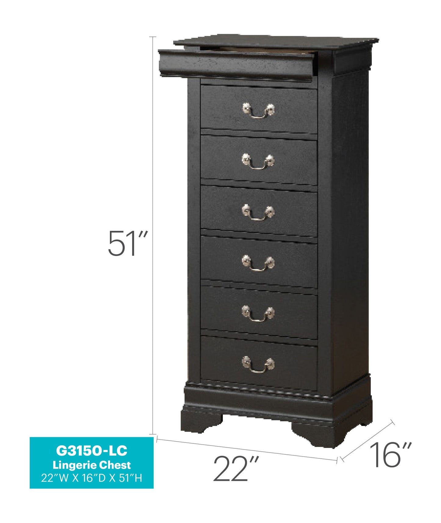 Glory Furniture - Louis Phillipe - Lingerie Chest