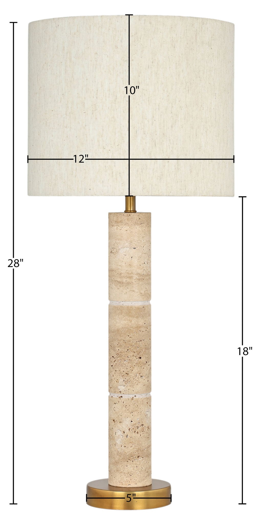 Opaline - Linen Textured Fabric And Brass Table Lamp