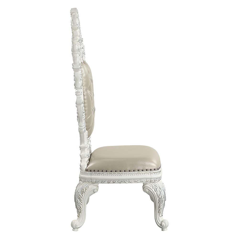 Vanaheim - Side Chair (Set of 2) - Beige Synthetic Leather & Antique White