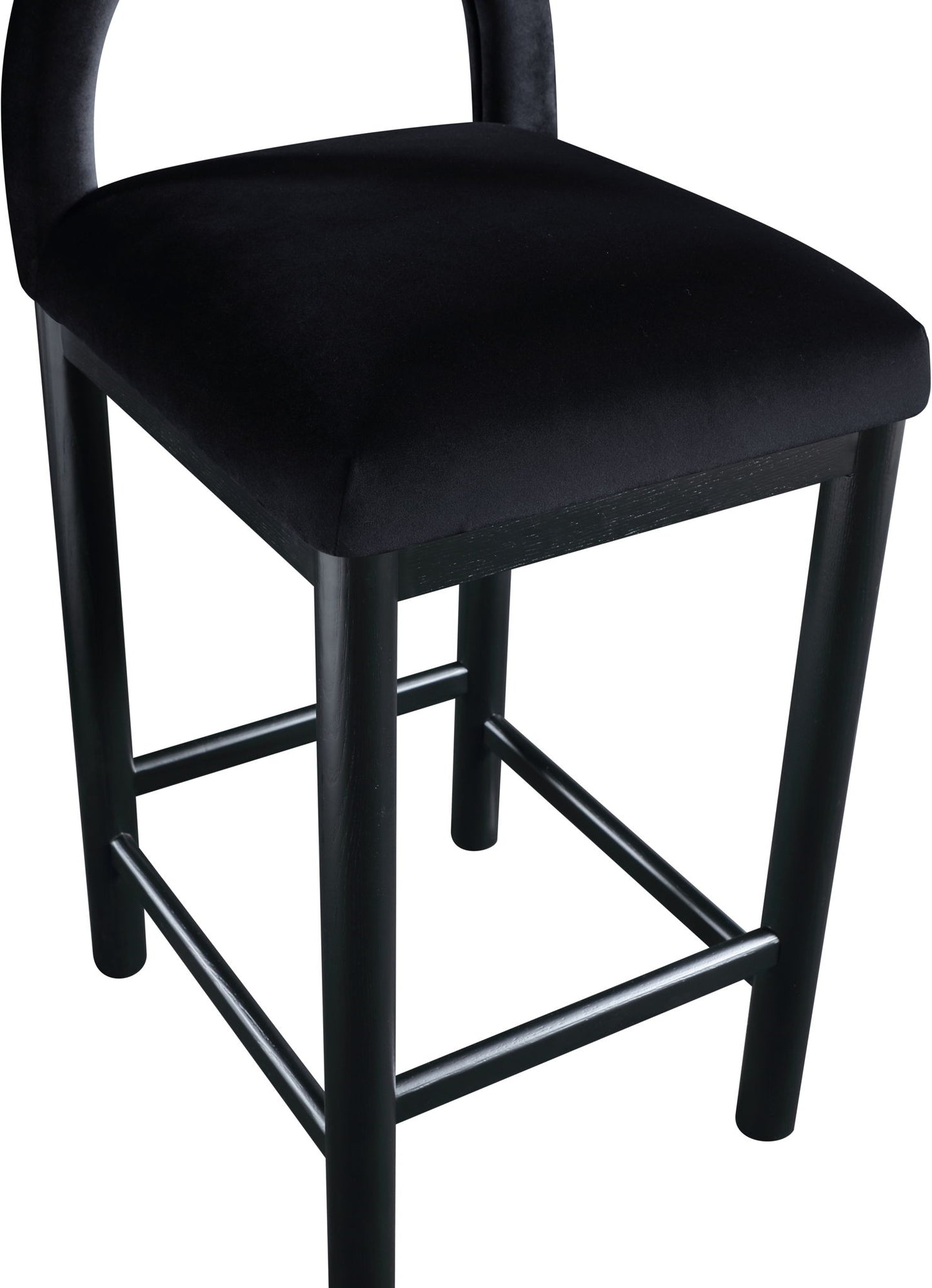 Conrad - Velvet Counter Stool With Black Legs