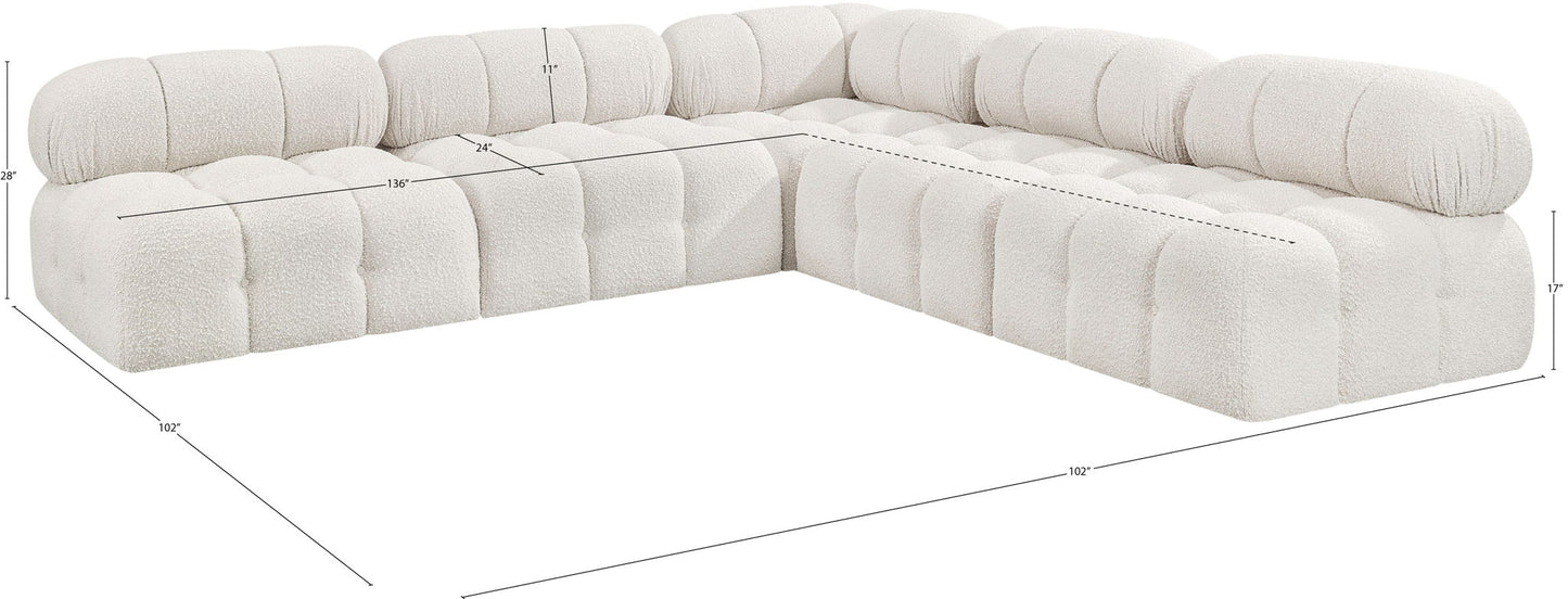 Ames - 5 Piece Fabric Modular Corner Sectional