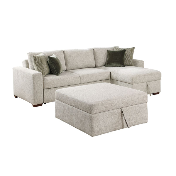 Isla 3-Piece Sectional with Convertible and Reversible Chaise, Hidden Storage, Click Motion Back and Ottoman