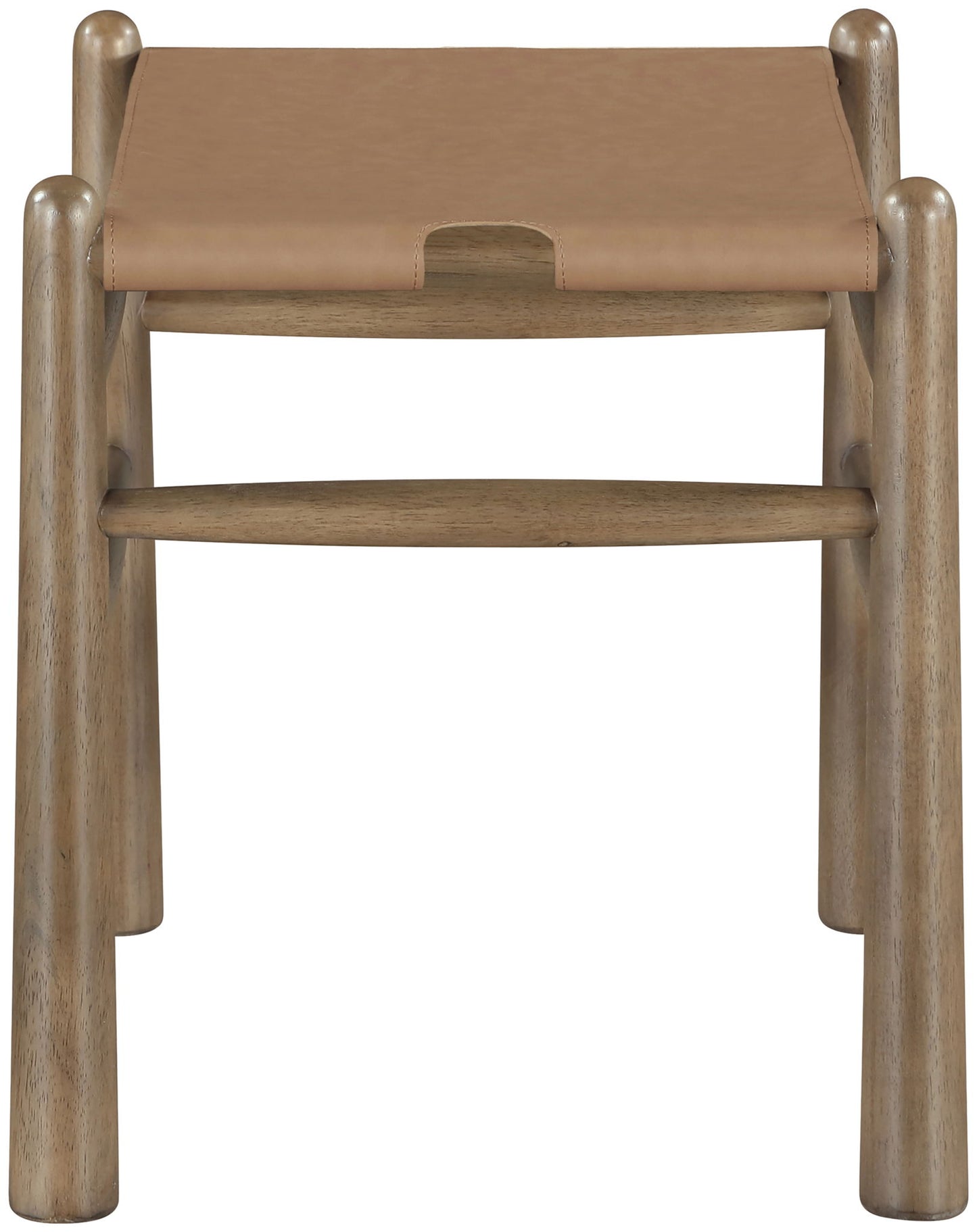 Santos - Faux Leather Upholstered Bench - Walnut Frame