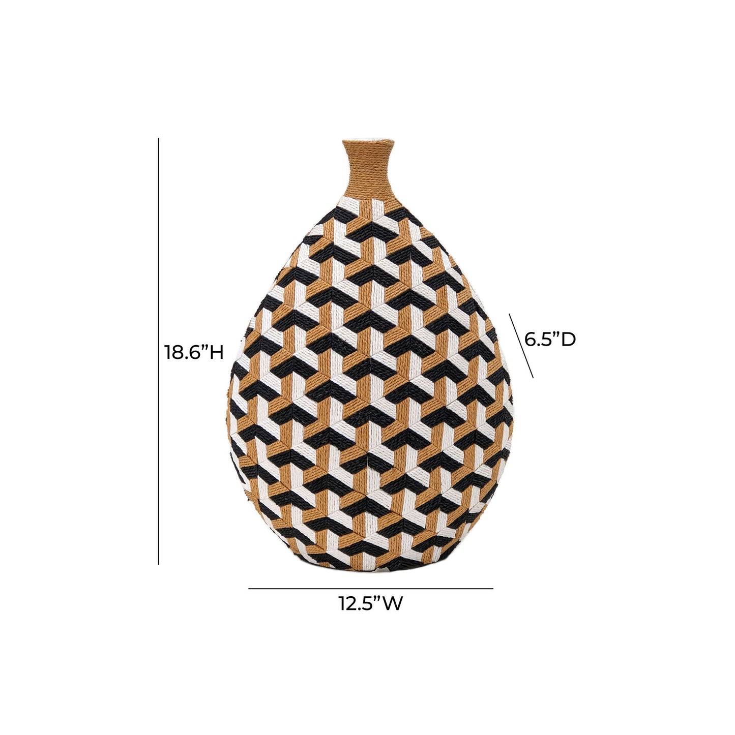 Jahia - Cubism Vase - Light Brown